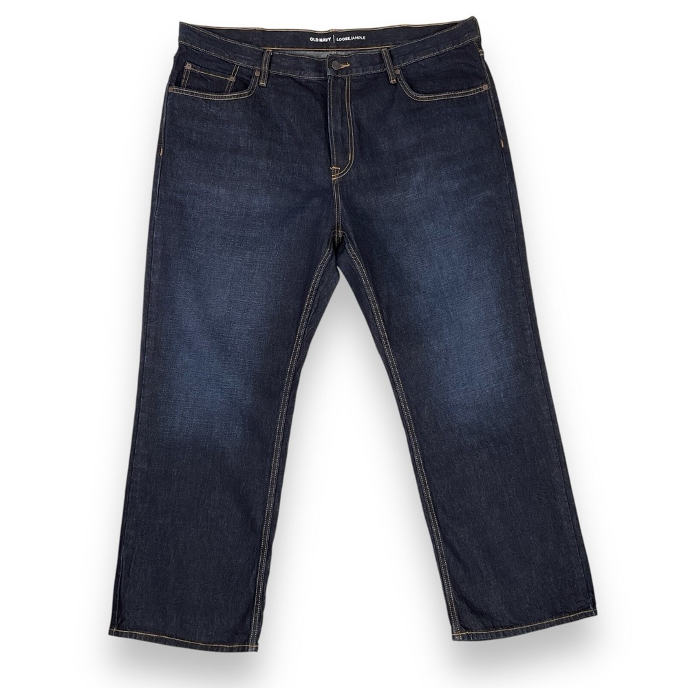 Old‎ Navy Jeans Men 42x30 (ACTUAL 44x29) Dark Blue Loose Ample Baggy Cotton